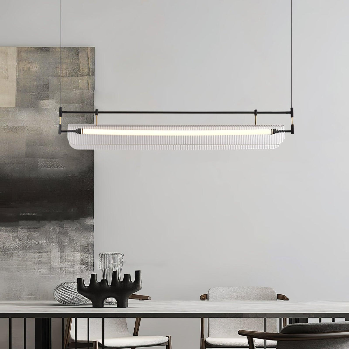 Meldo lampadario lineare Striscia Acrilico Lungo