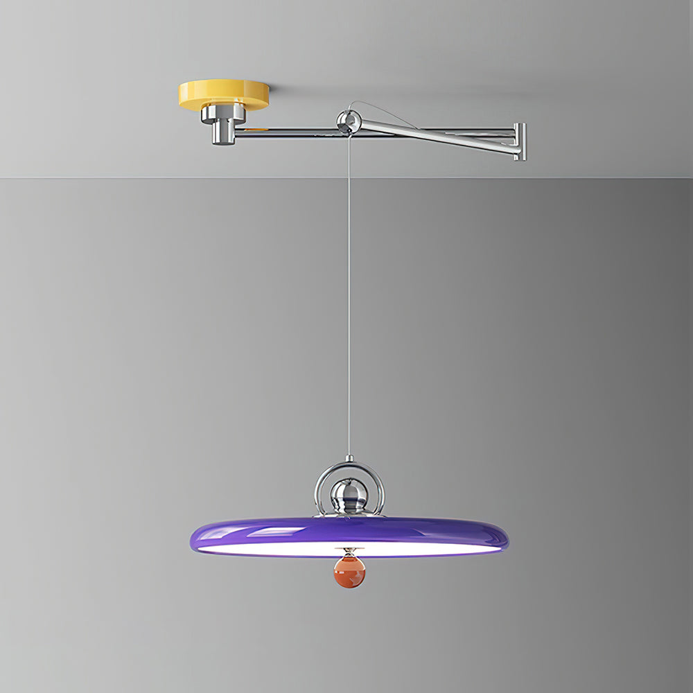Cirorenne lampada a sospensione con braccio oscillante, colore viola
