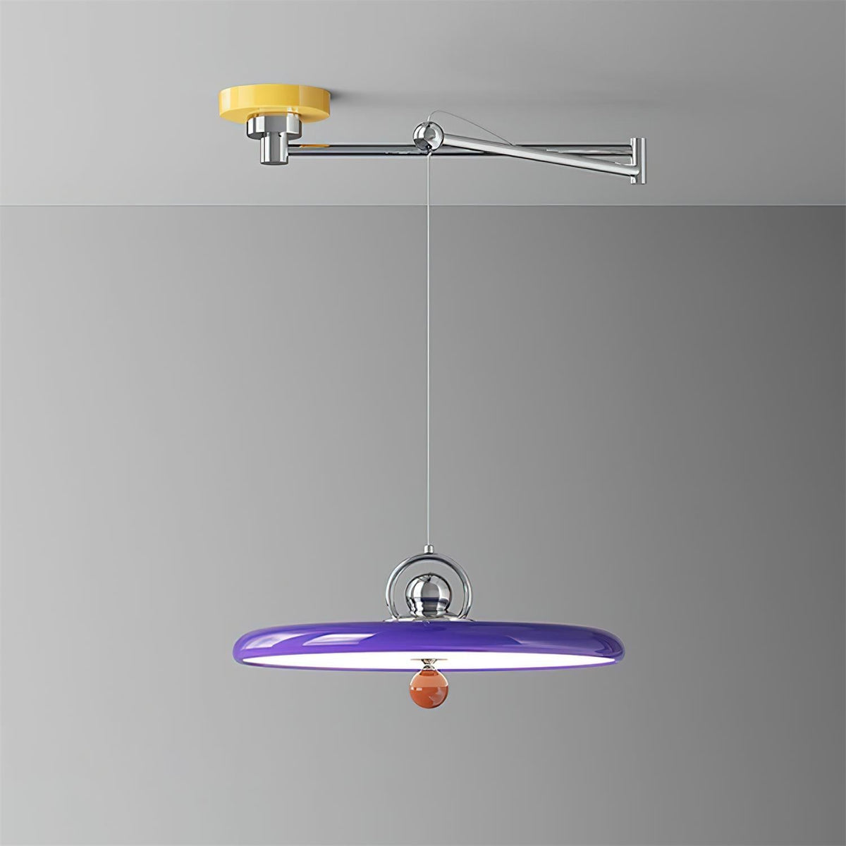 Cirorenne lampada a sospensione con braccio oscillante, colore viola