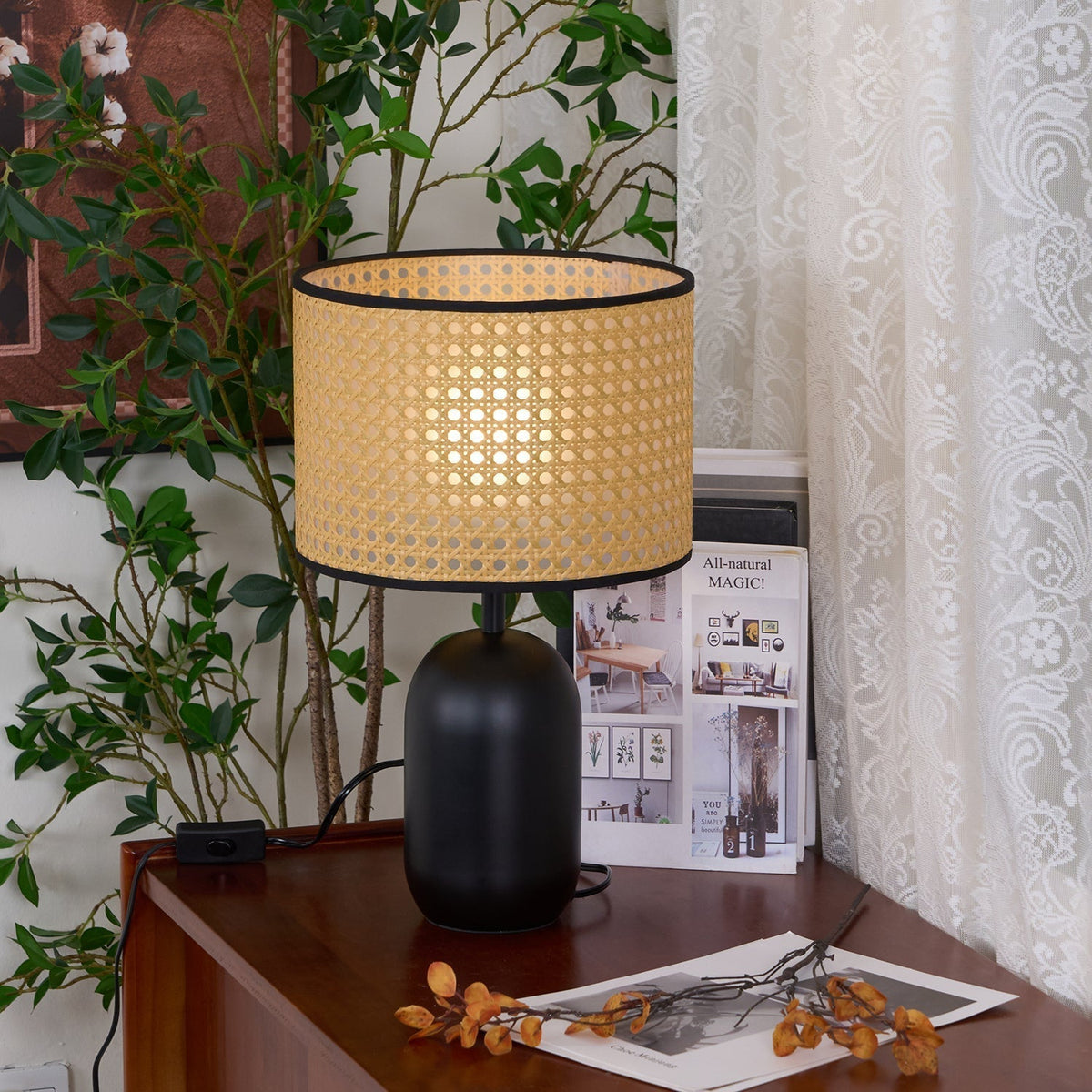 Ravarielle lampada da tavolo moderna in bambù