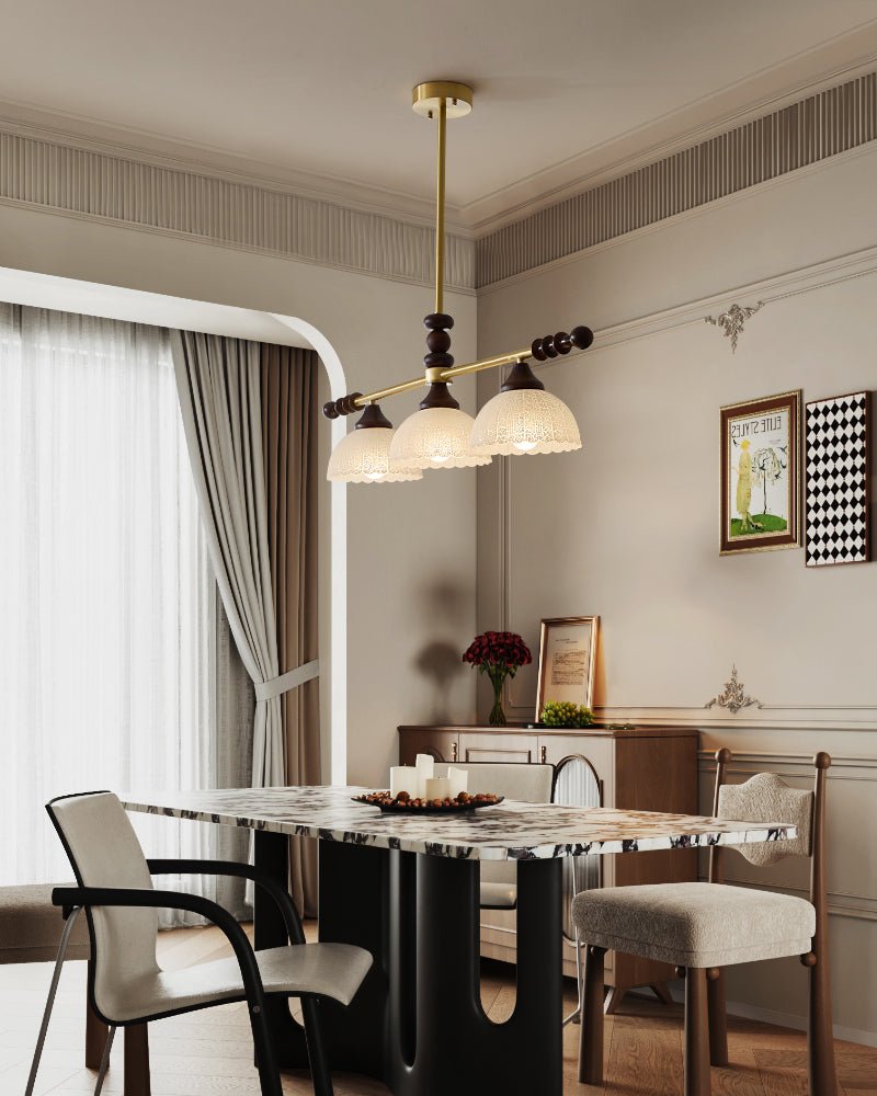 Codoriel lampada a sospensione in legno e vetro con Design Tradizionale