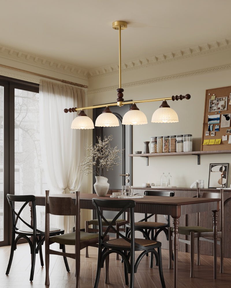 Codoriel lampada a sospensione in legno e vetro con Design Tradizionale