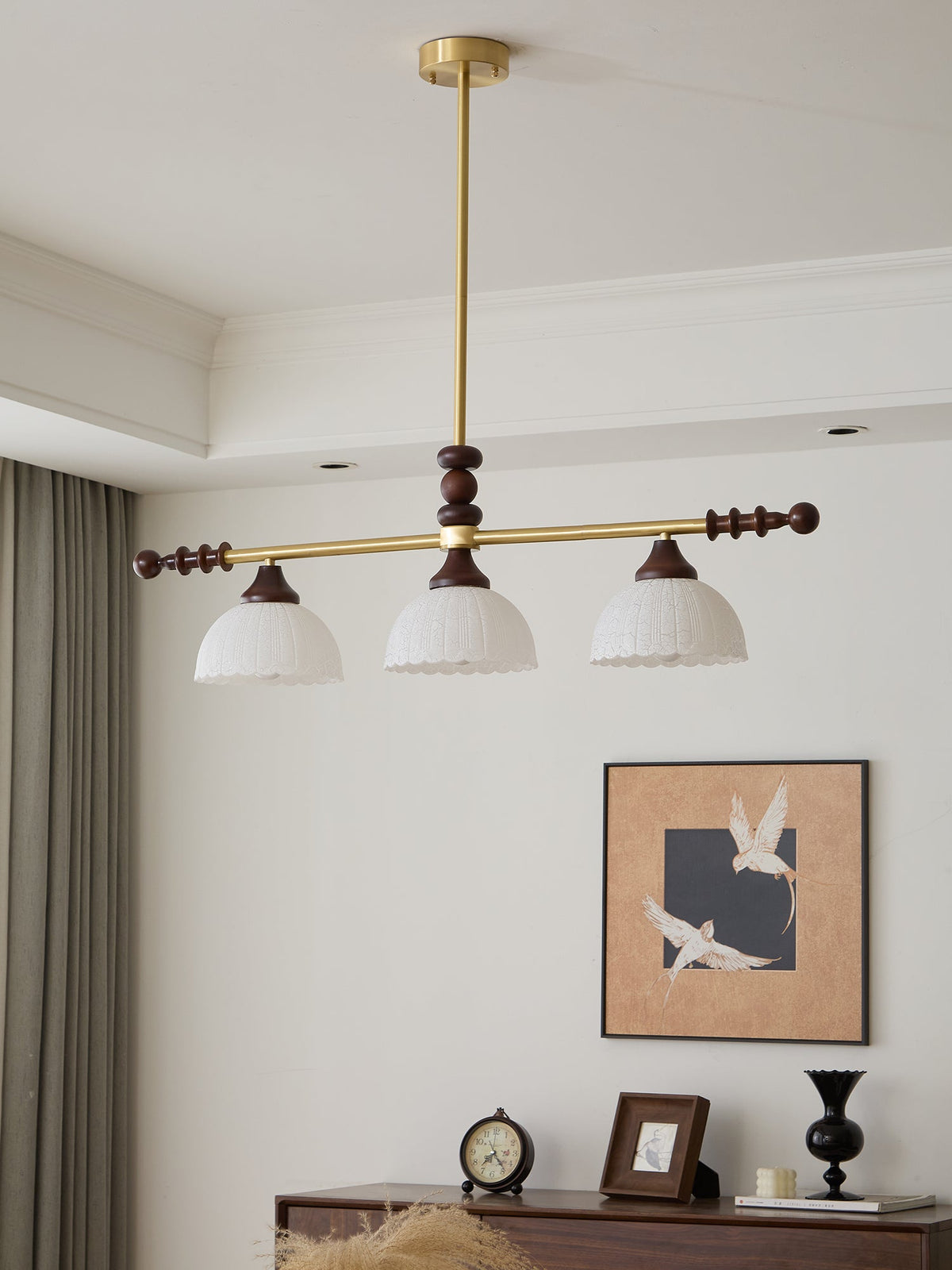 Codoriel lampada a sospensione in legno e vetro con Design Tradizionale