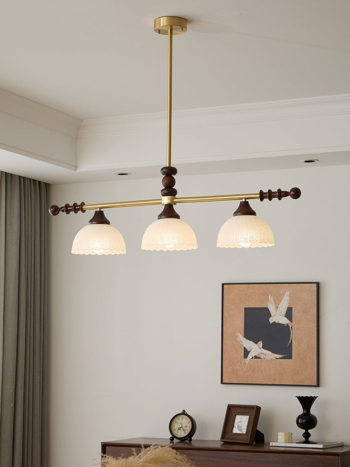 Codoriel lampada a sospensione in legno e vetro con Design Tradizionale