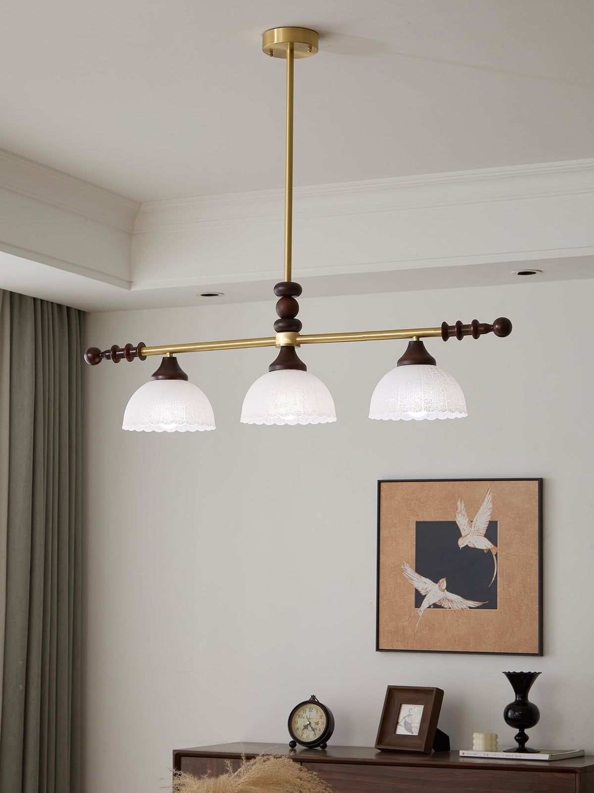 Codoriel lampada a sospensione in legno e vetro con Design Tradizionale