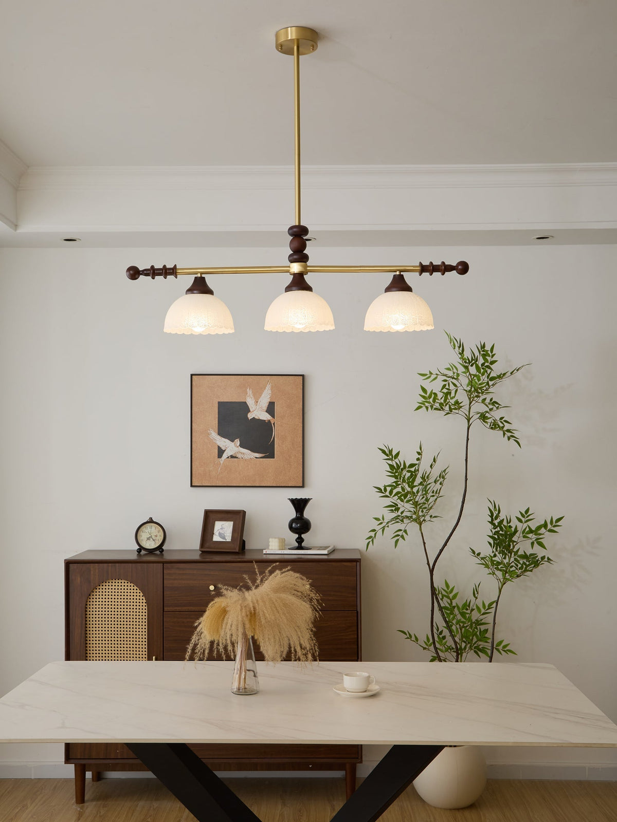 Codoriel lampada a sospensione in legno e vetro con Design Tradizionale