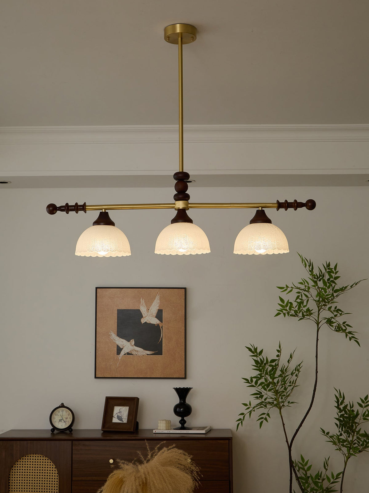 Codoriel lampada a sospensione in legno e vetro con Design Tradizionale