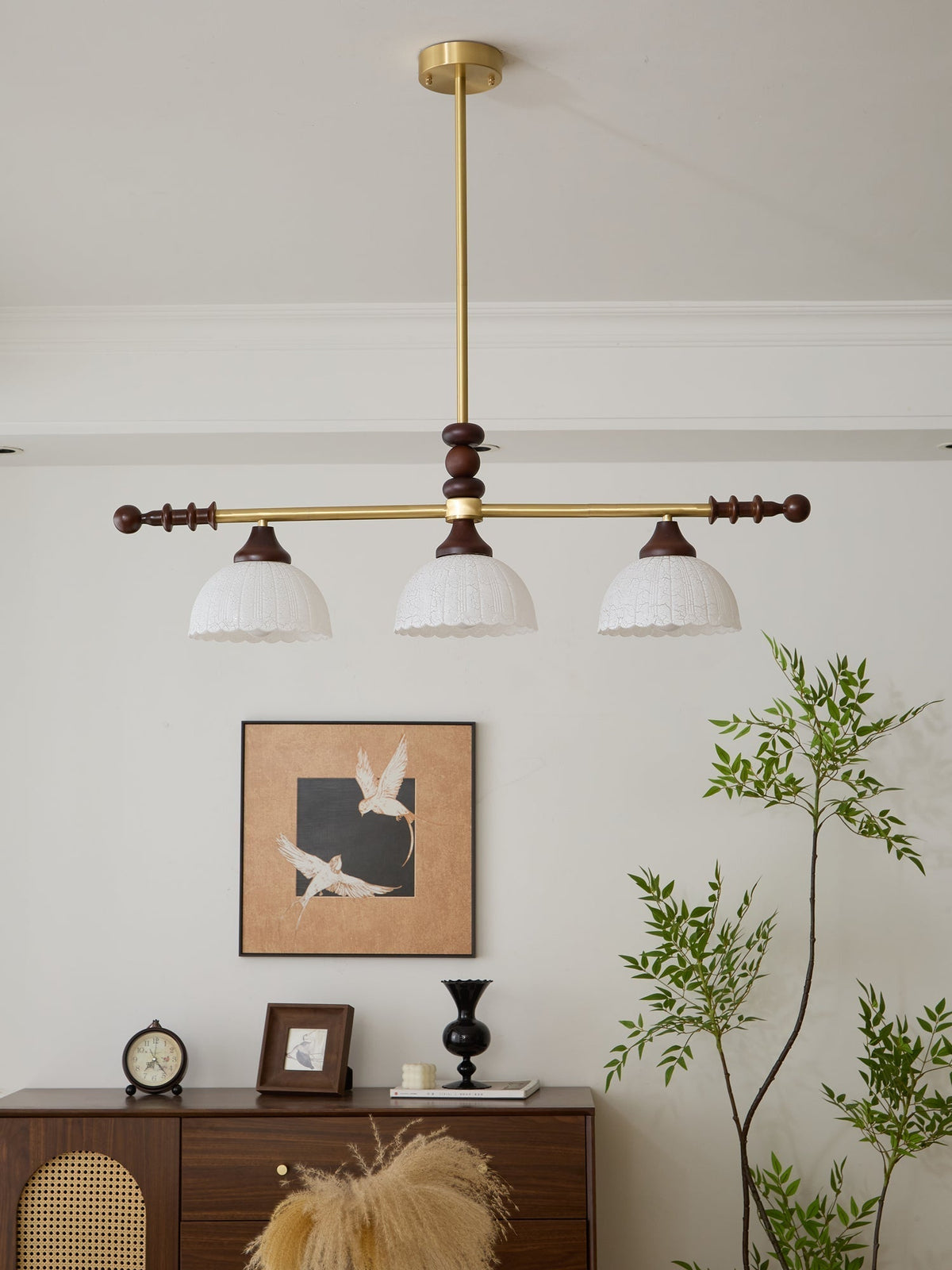 Codoriel lampada a sospensione in legno e vetro con Design Tradizionale