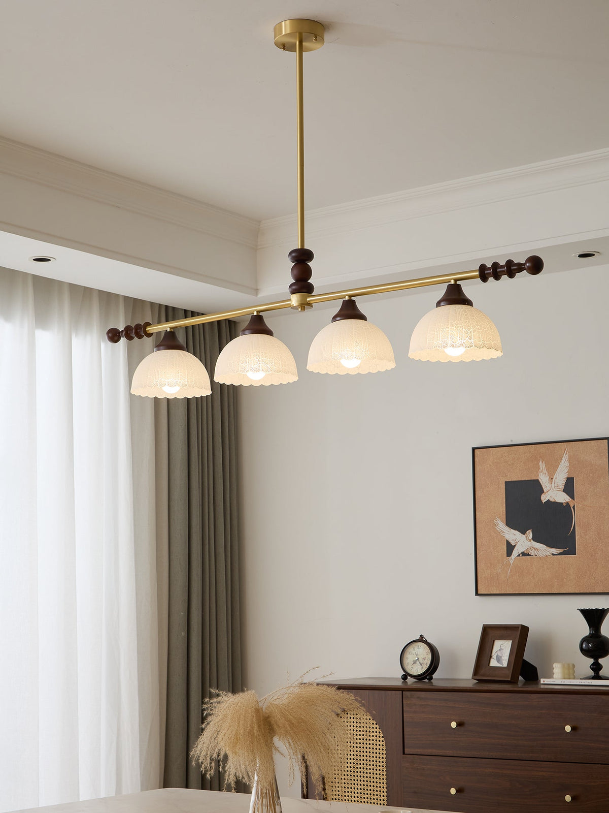 Codoriel lampada a sospensione in legno e vetro con Design Tradizionale