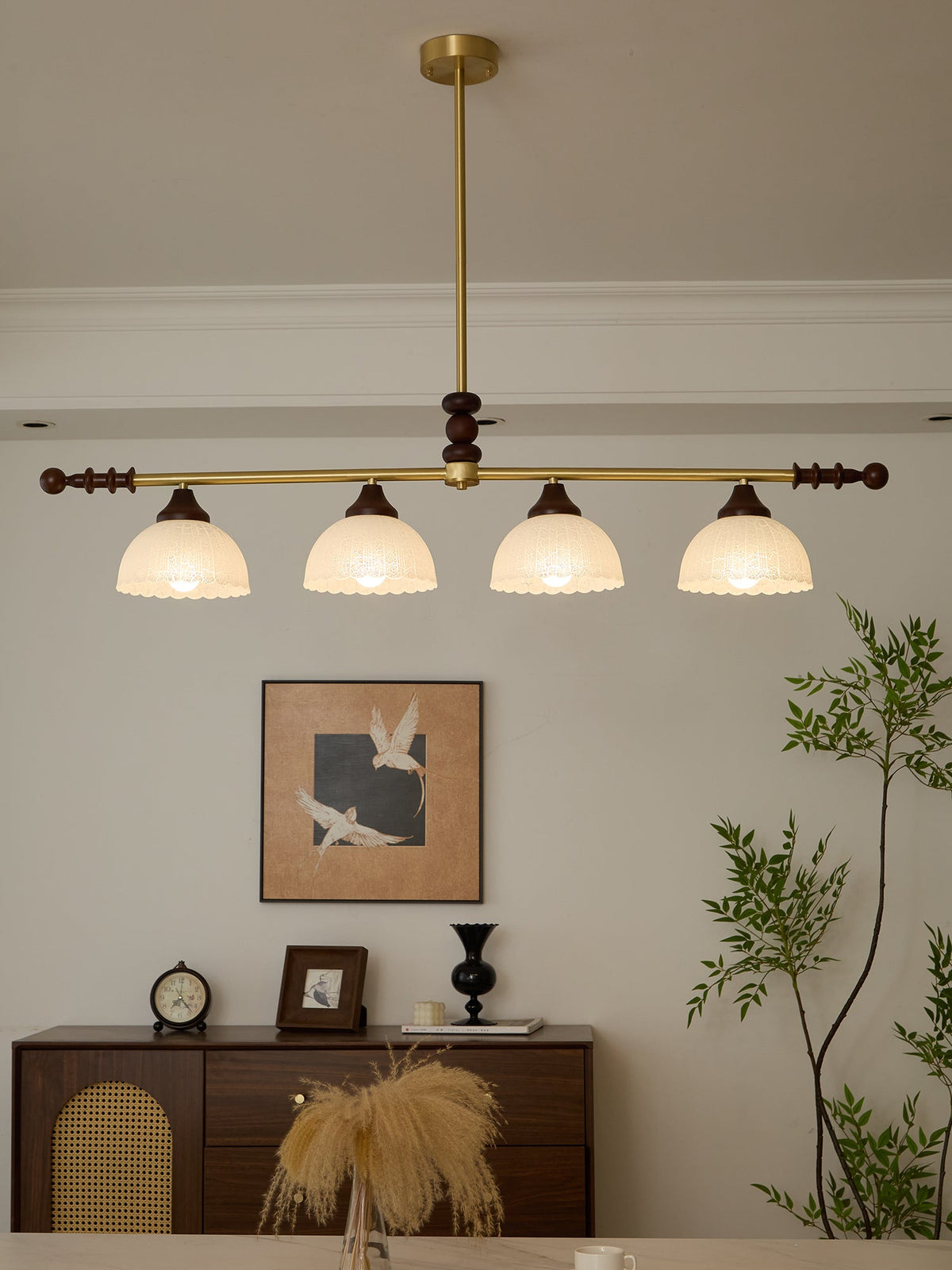 Codoriel lampada a sospensione in legno e vetro con Design Tradizionale