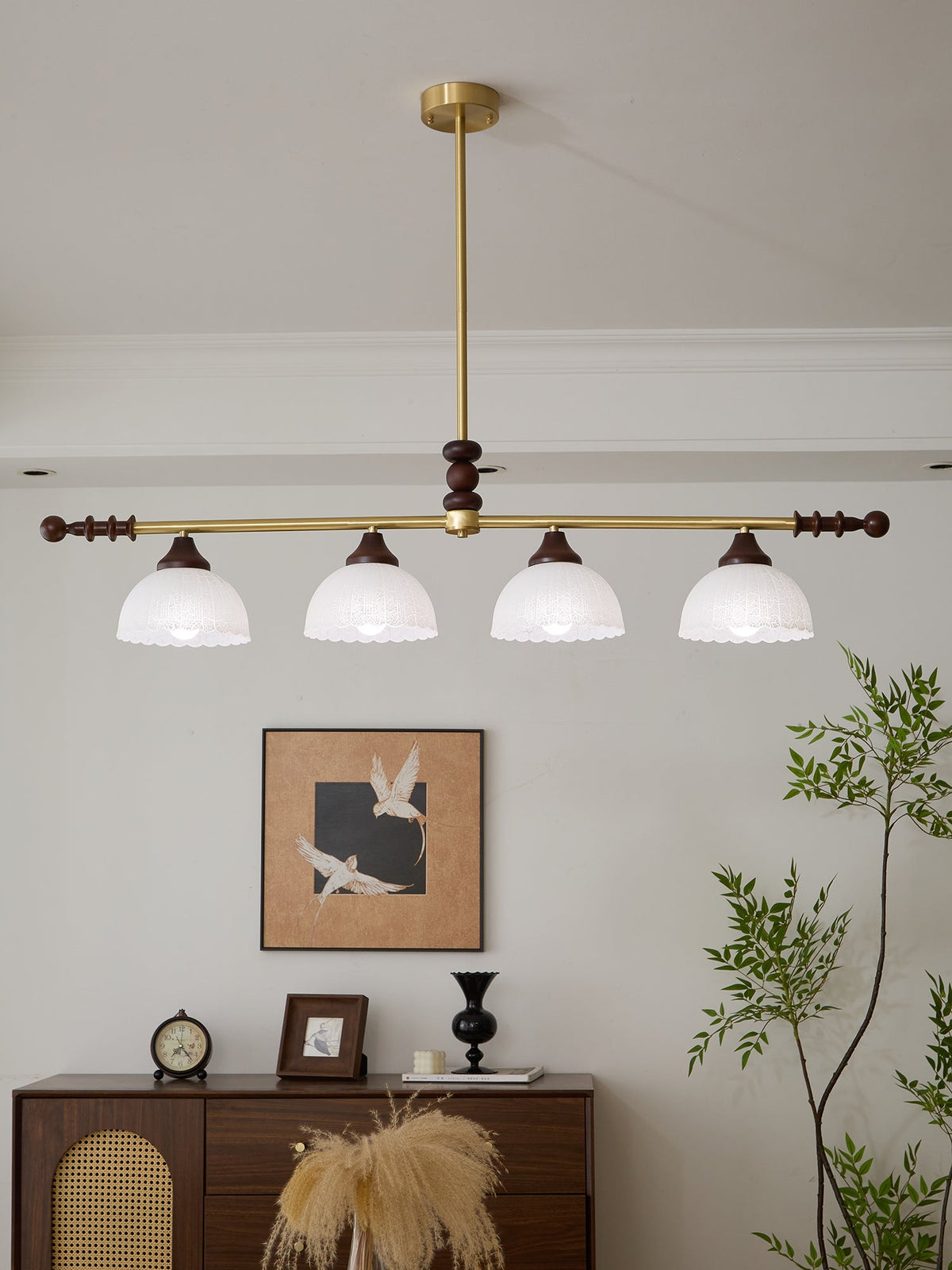 Codoriel lampada a sospensione in legno e vetro con Design Tradizionale