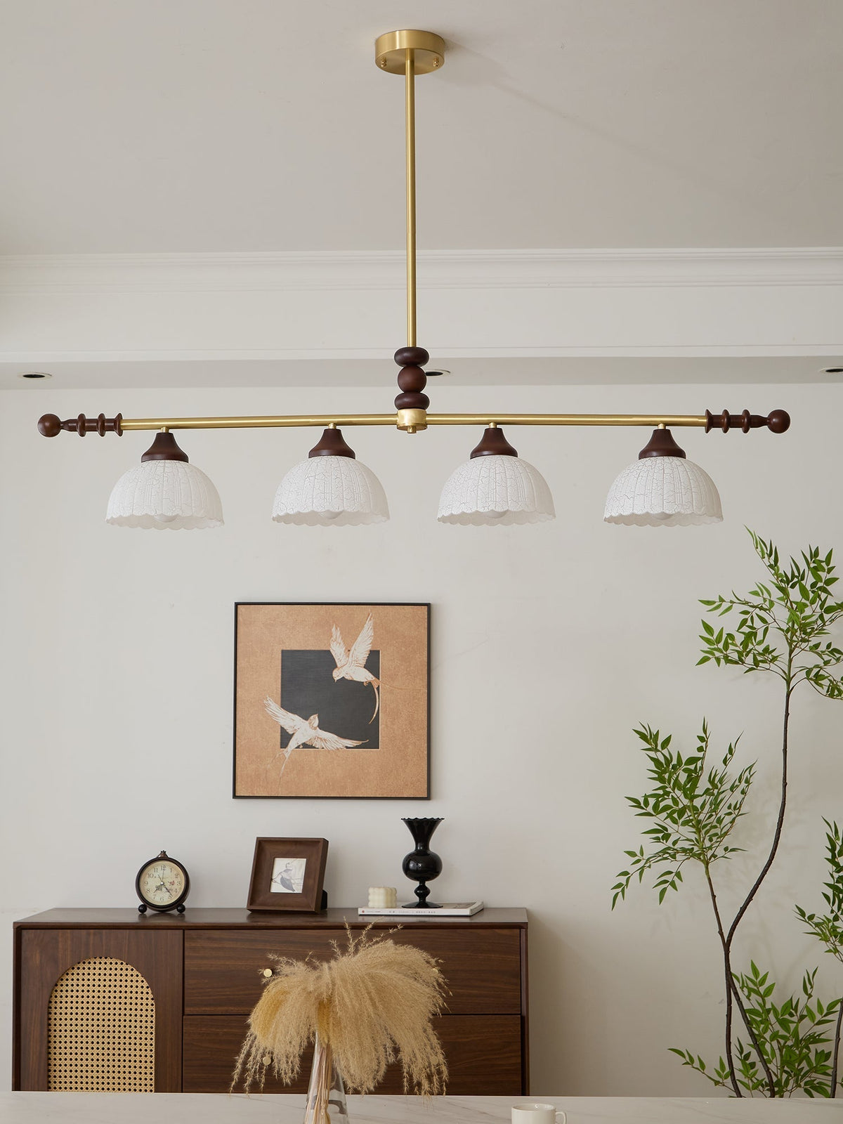 Codoriel lampada a sospensione in legno e vetro con Design Tradizionale