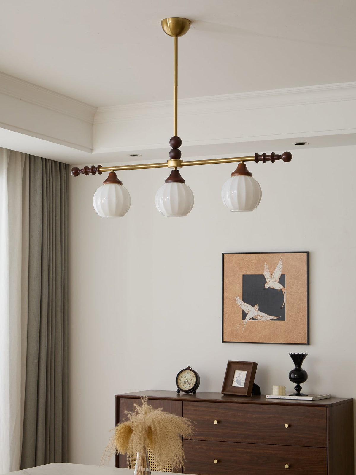 Codoriel lampada a sospensione in legno e vetro con Design Tradizionale