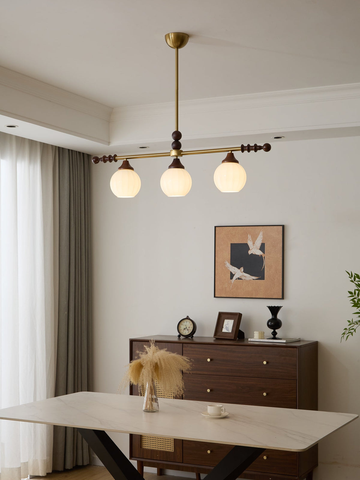 Codoriel lampada a sospensione in legno e vetro con Design Tradizionale