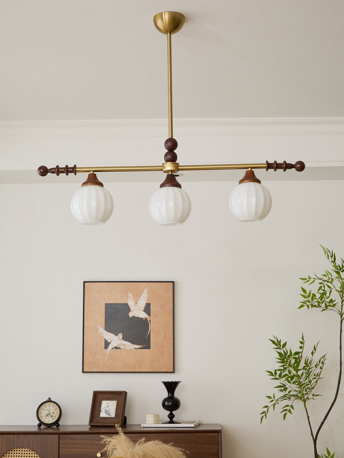 Codoriel lampada a sospensione in legno e vetro con Design Tradizionale