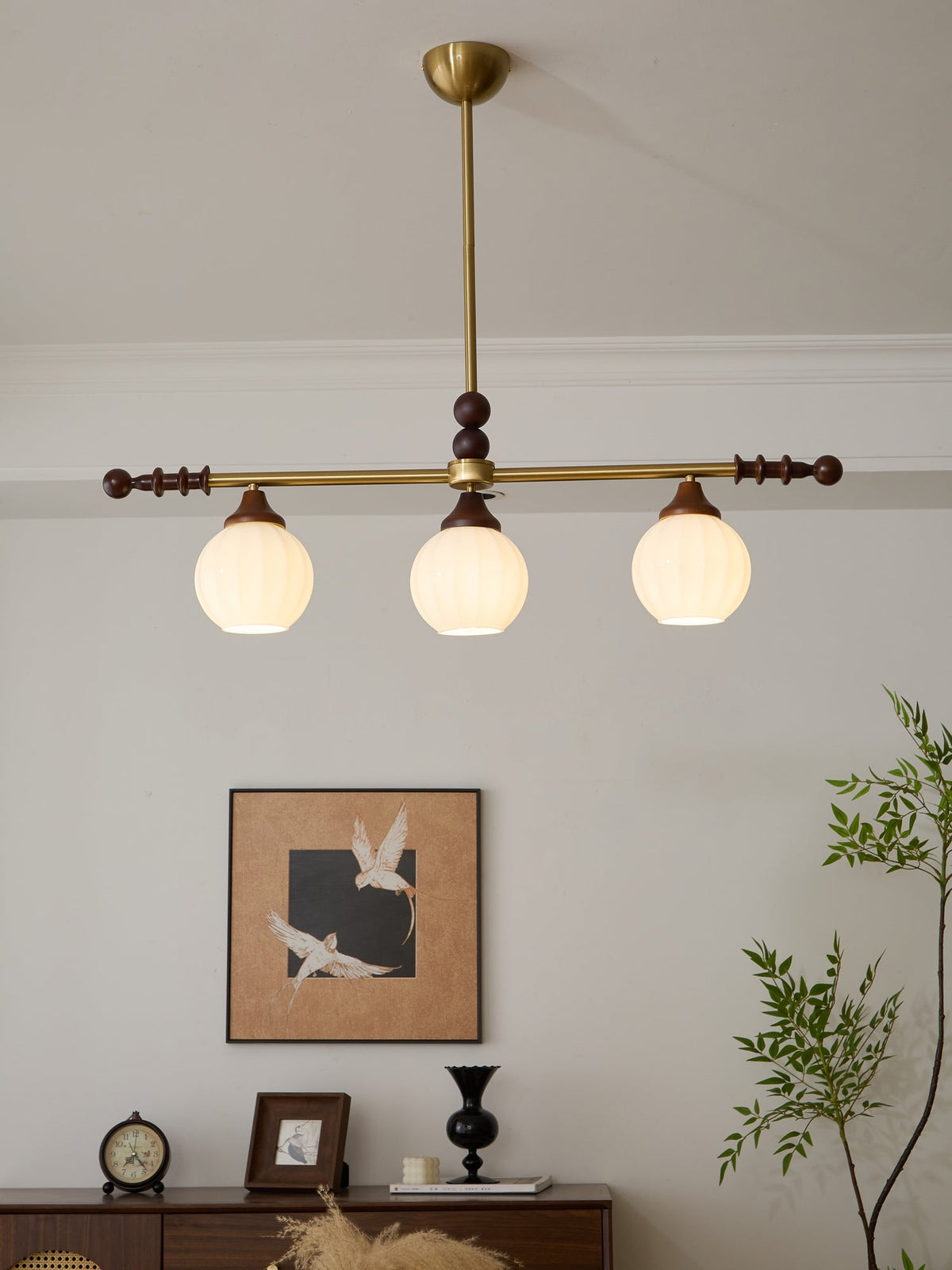Codoriel lampada a sospensione in legno e vetro con Design Tradizionale