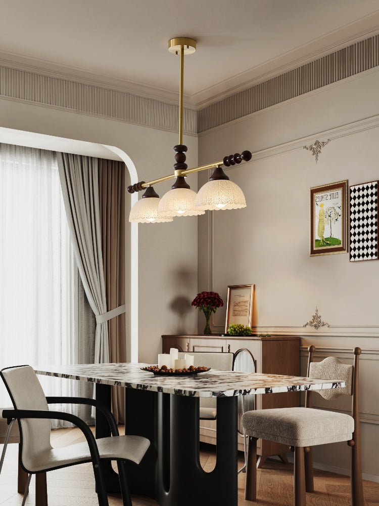 Codoriel lampada a sospensione in legno e vetro con Design Tradizionale