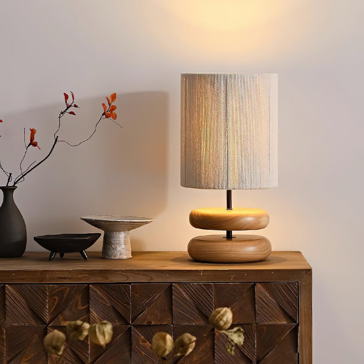 Morgan lampada da tavolo in legno minimalista