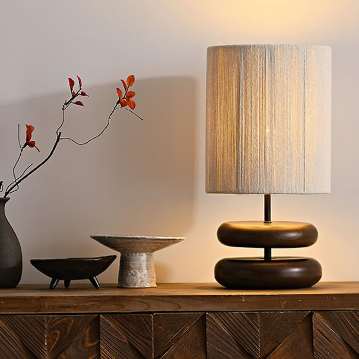 Morgan lampada da tavolo in legno minimalista