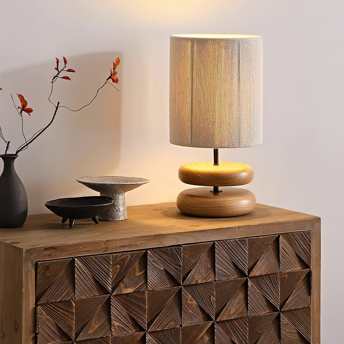 Morgan lampada da tavolo in legno minimalista