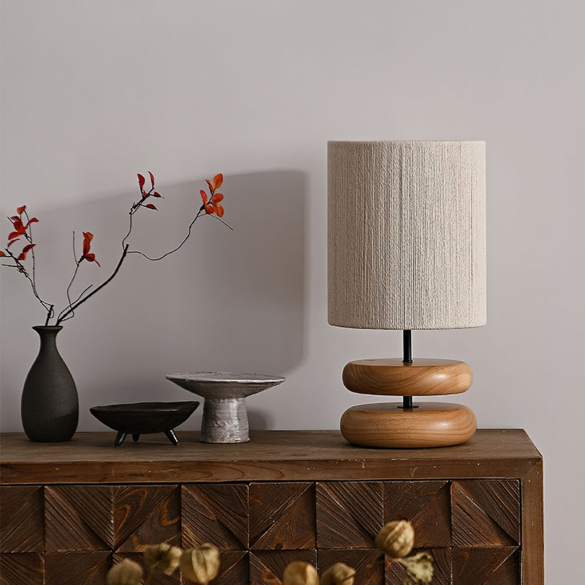Morgan lampada da tavolo in legno minimalista