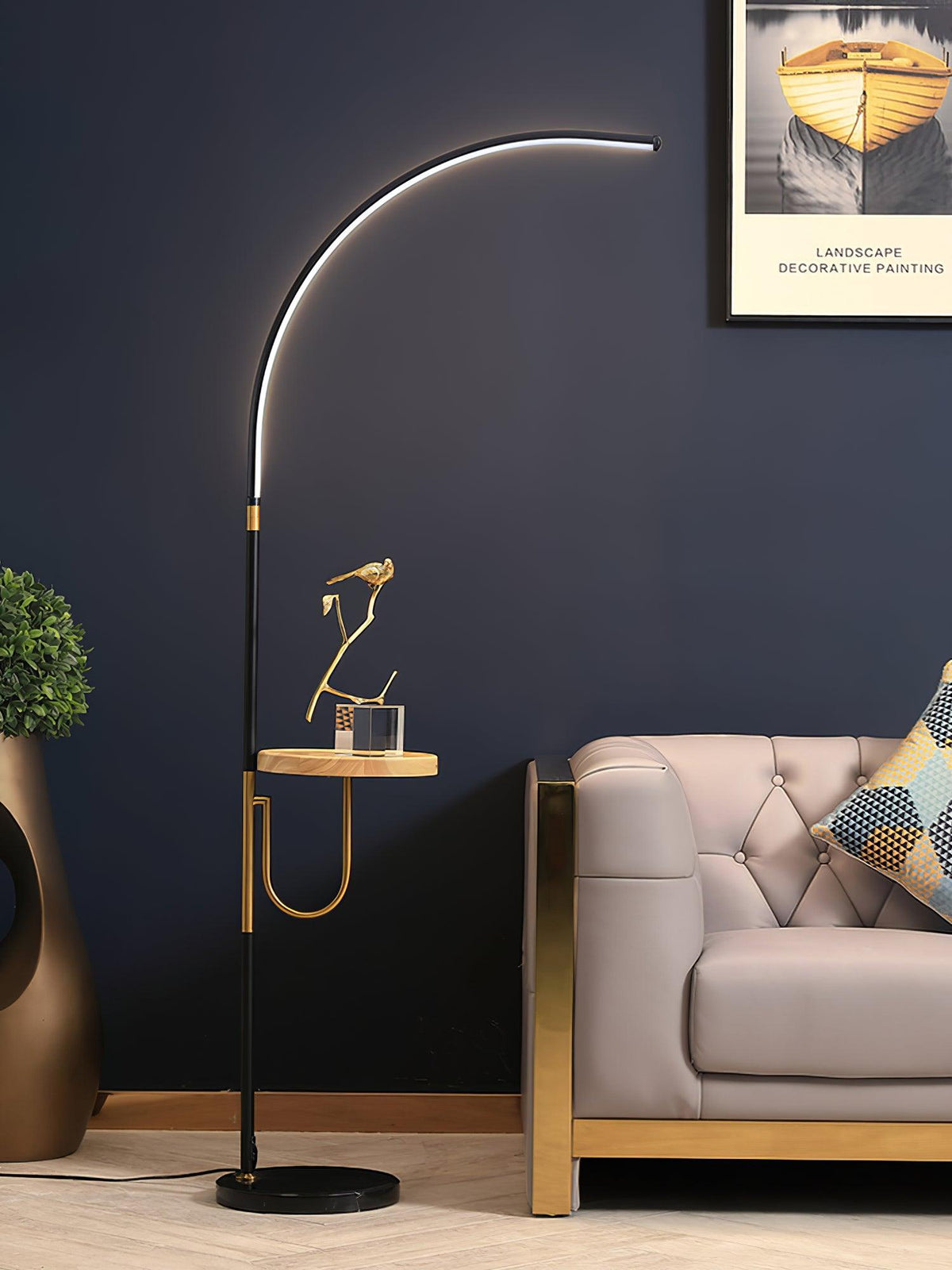 Tild lampada da terra in legno e Silicone