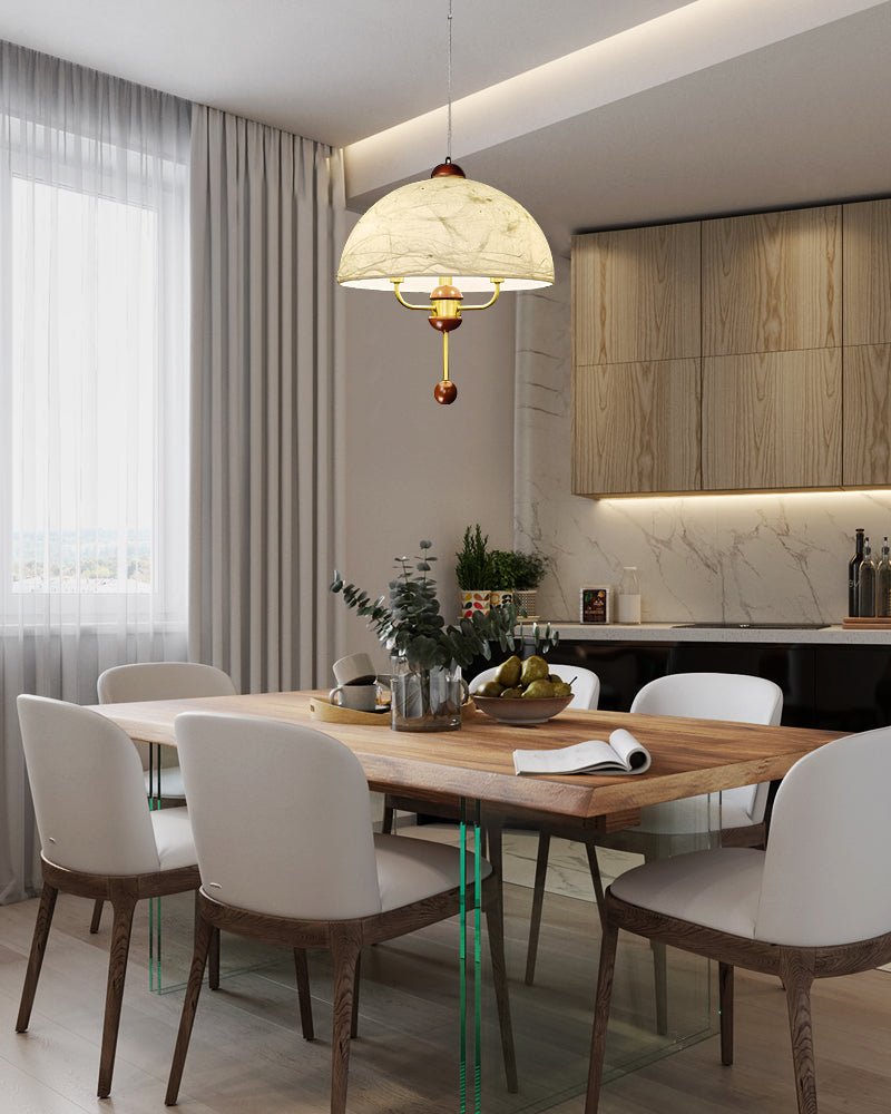 Varaeia Eleganza vintage in tessuto e legno lampada a sospensione