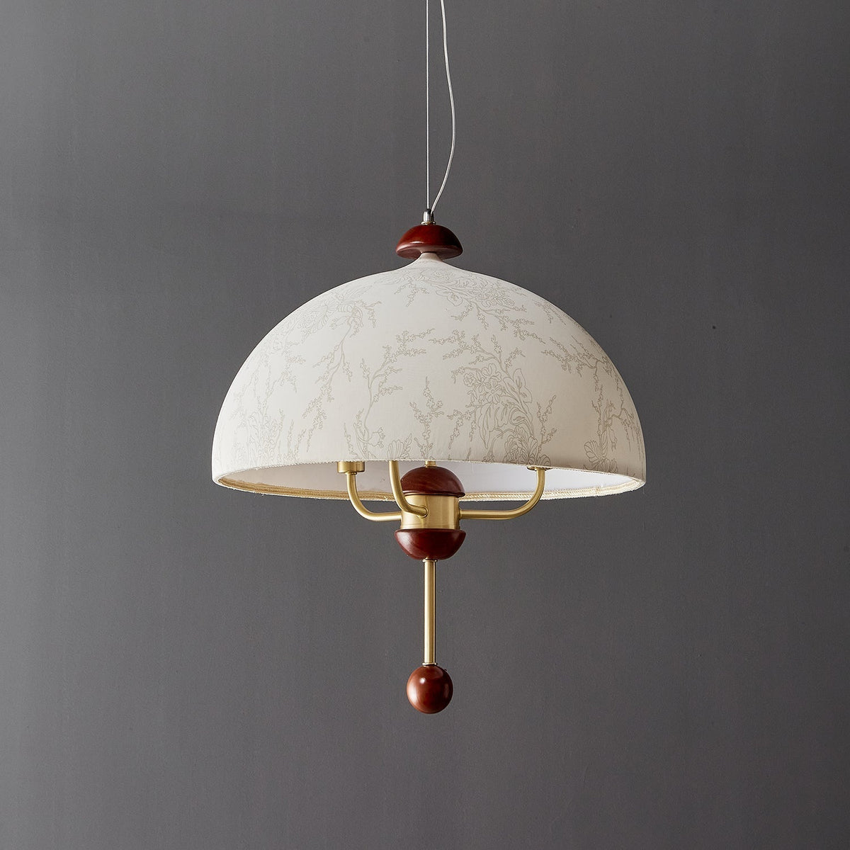 Varaeia Eleganza vintage in tessuto e legno lampada a sospensione