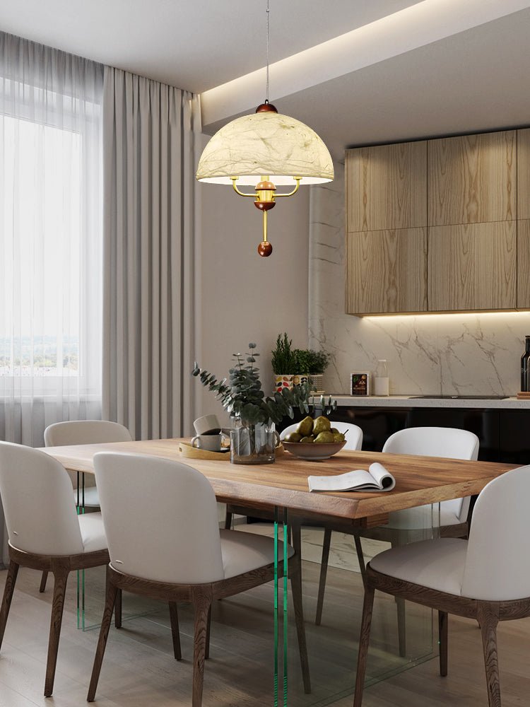 Varaeia Eleganza vintage in tessuto e legno lampada a sospensione