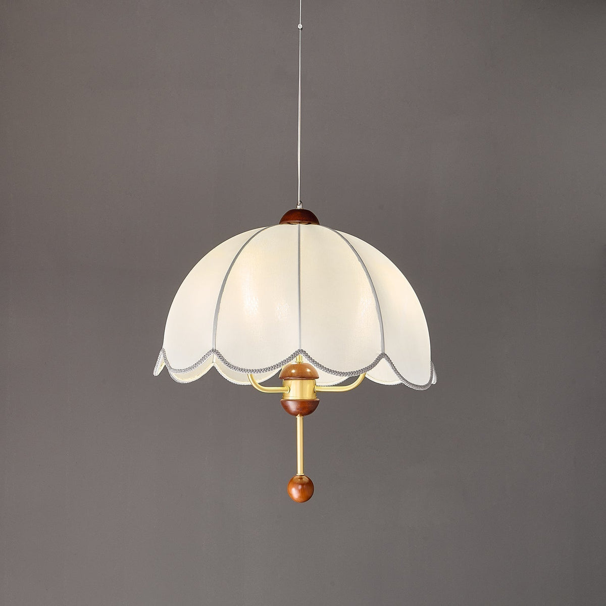 Varaeia Eleganza vintage in tessuto e legno lampada a sospensione