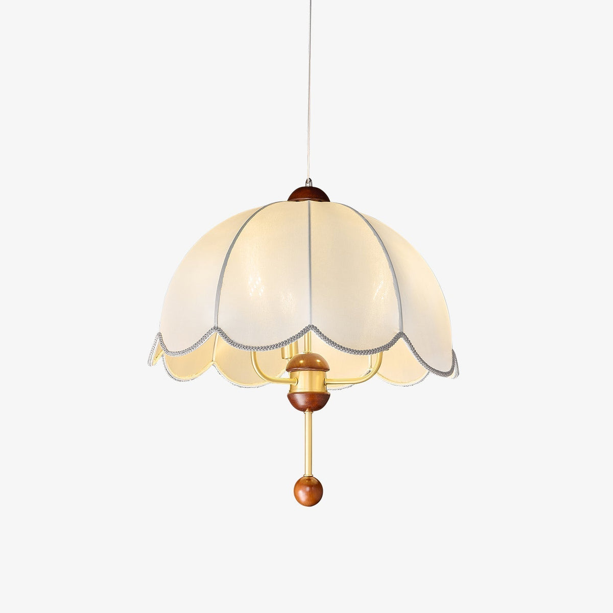 Varaeia Eleganza vintage in tessuto e legno lampada a sospensione