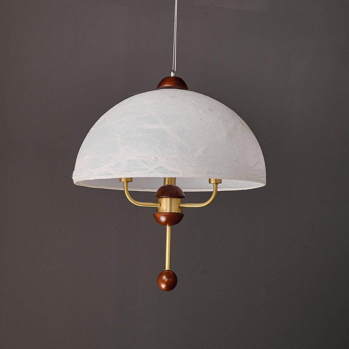Varaeia Eleganza vintage in tessuto e legno lampada a sospensione