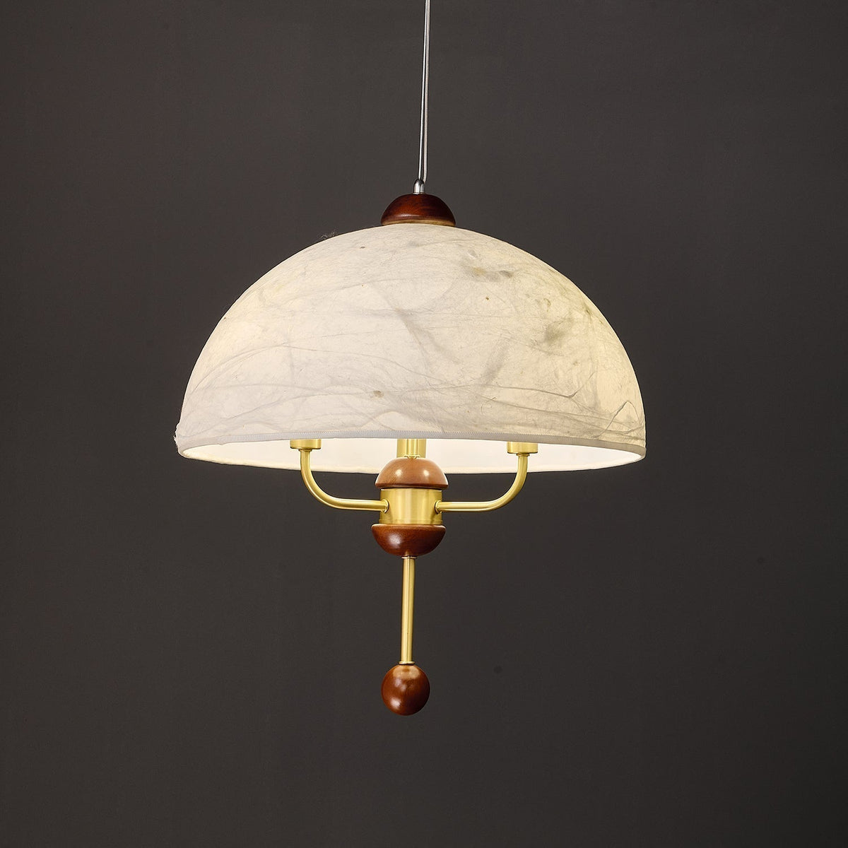 Varaeia Eleganza vintage in tessuto e legno lampada a sospensione