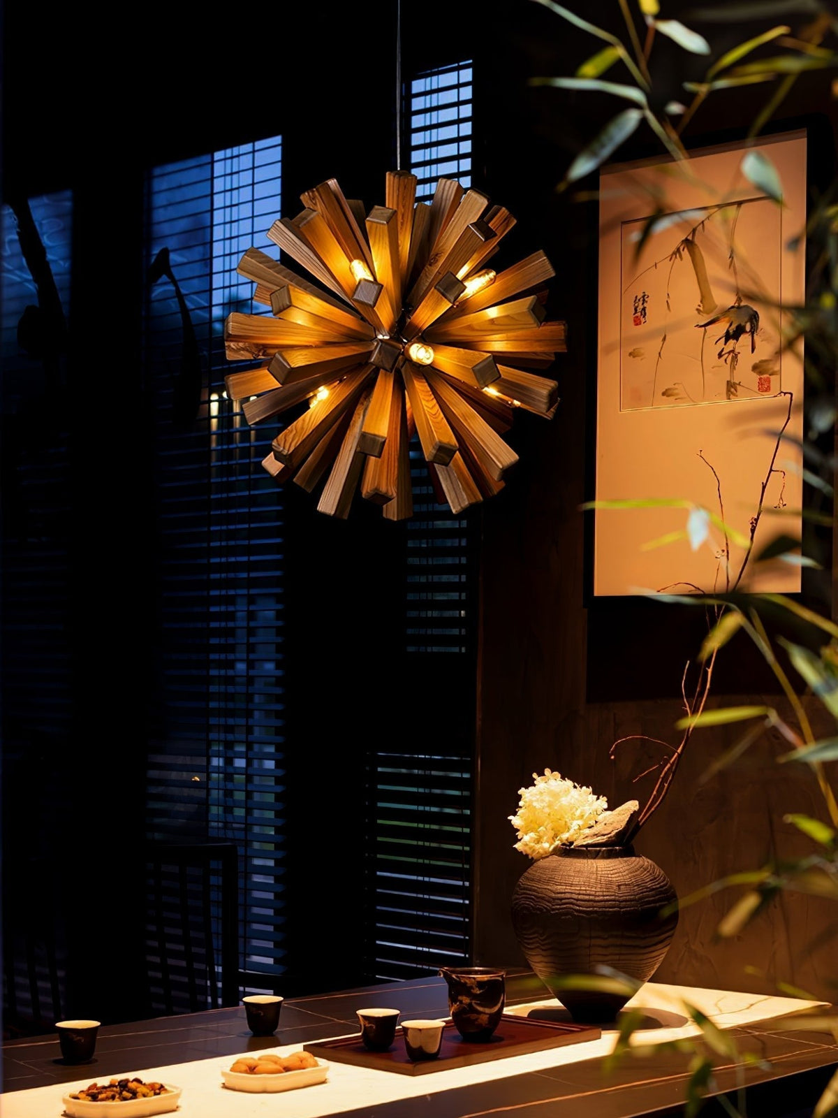 Elvarelle lampadario Premium Nordic Art Burst in legno