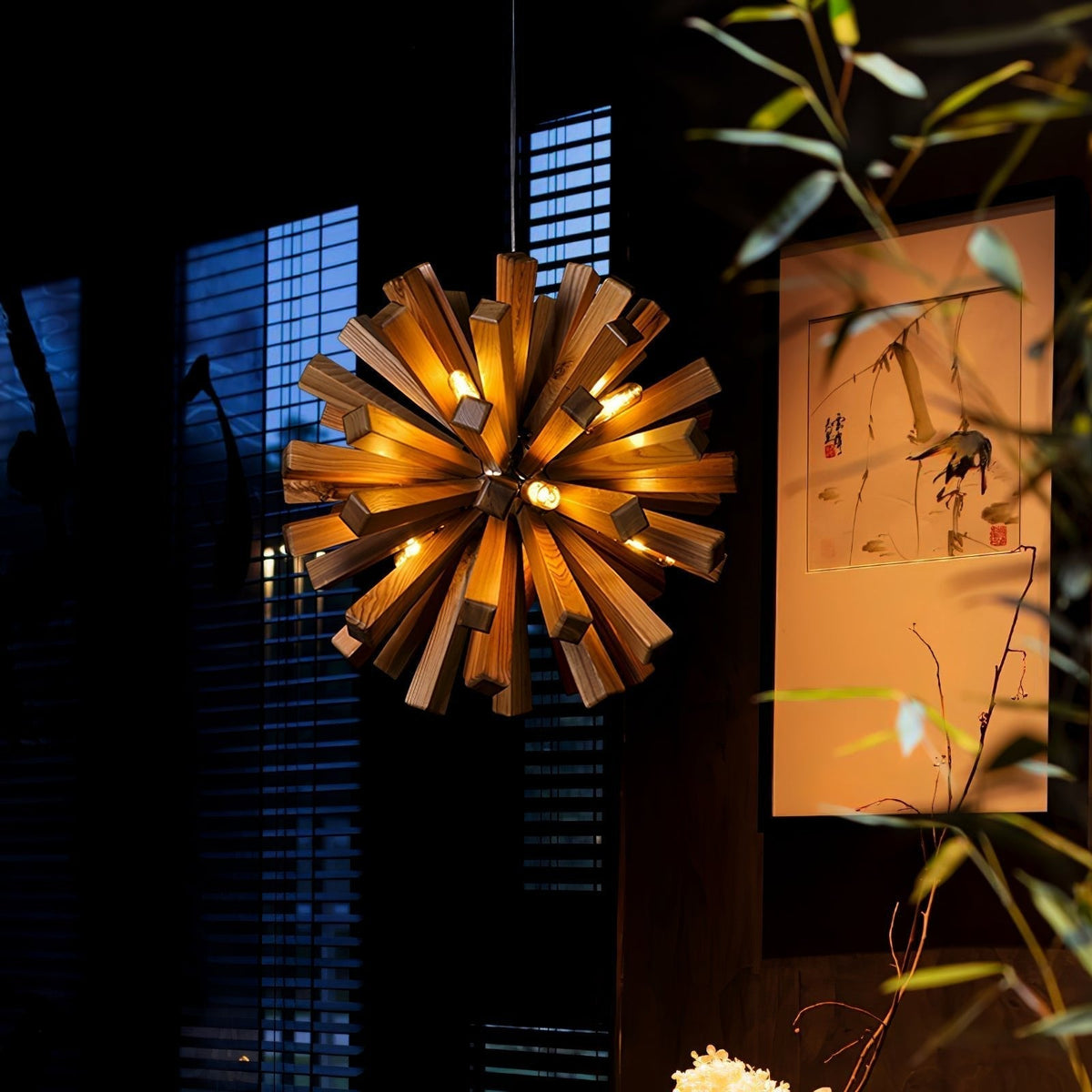 Elvarelle lampadario Premium Nordic Art Burst in legno