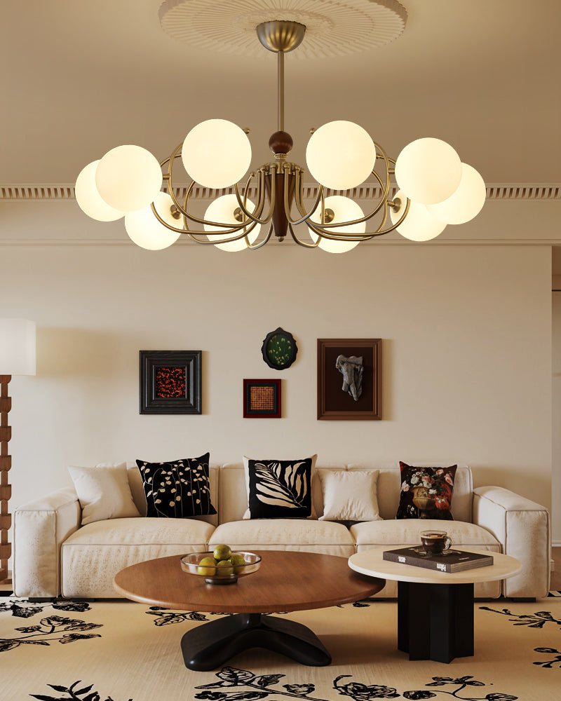 Orvynia Elegance Classic Grove lampadario in legno e vetro