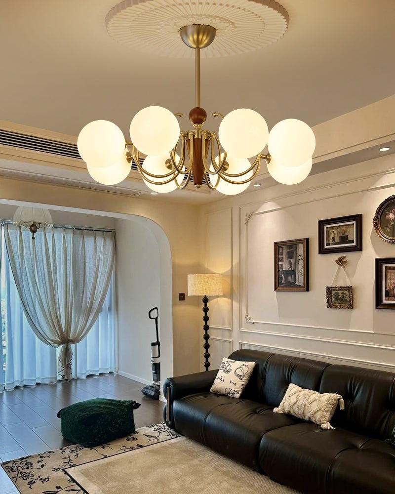 Orvynia Elegance Classic Grove lampadario in legno e vetro