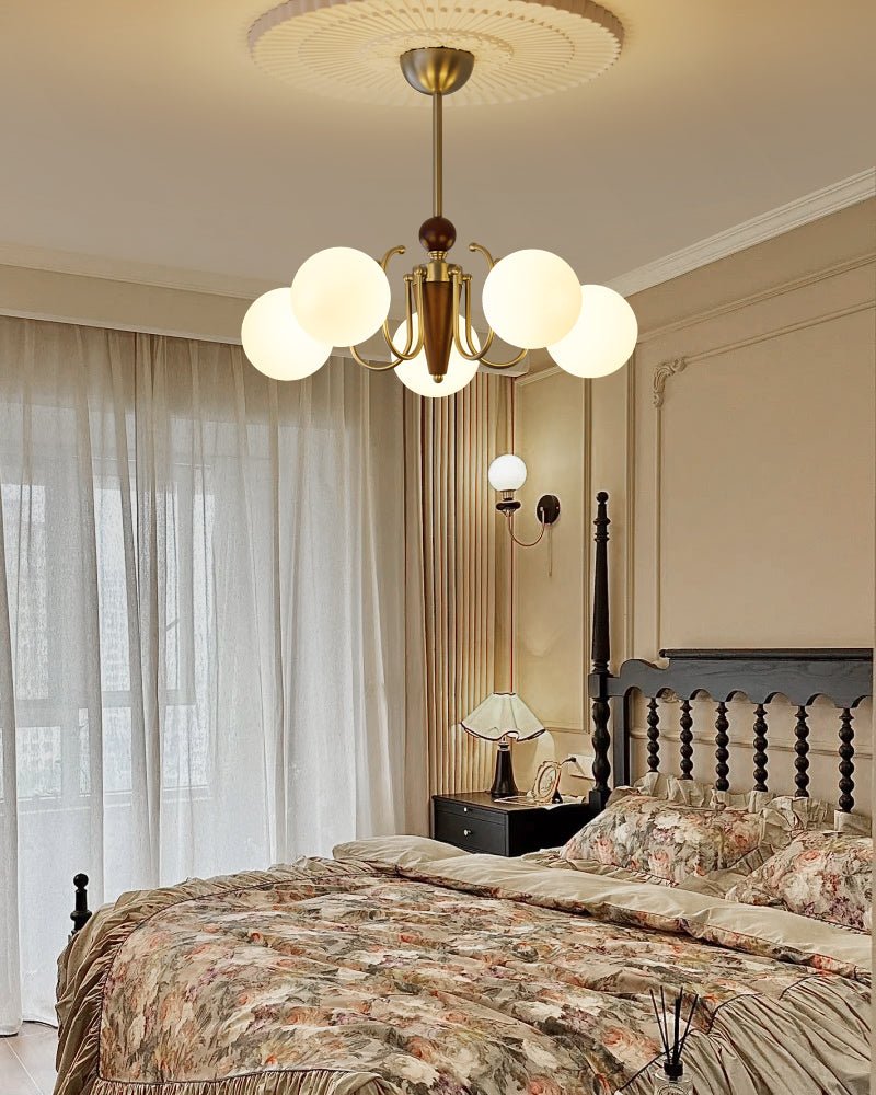 Orvynia Elegance Classic Grove lampadario in legno e vetro