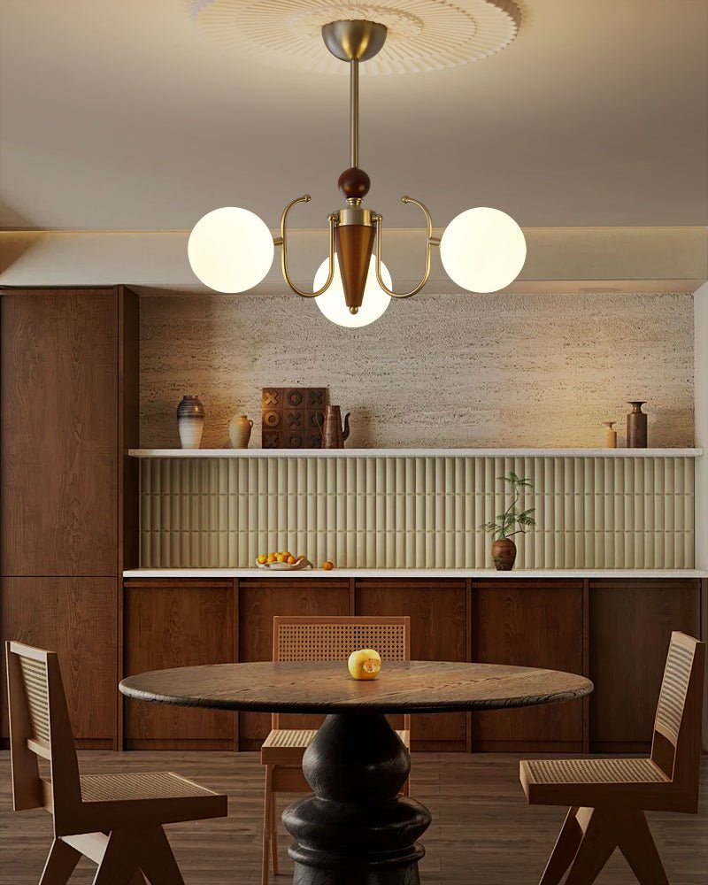 Orvynia Elegance Classic Grove lampadario in legno e vetro