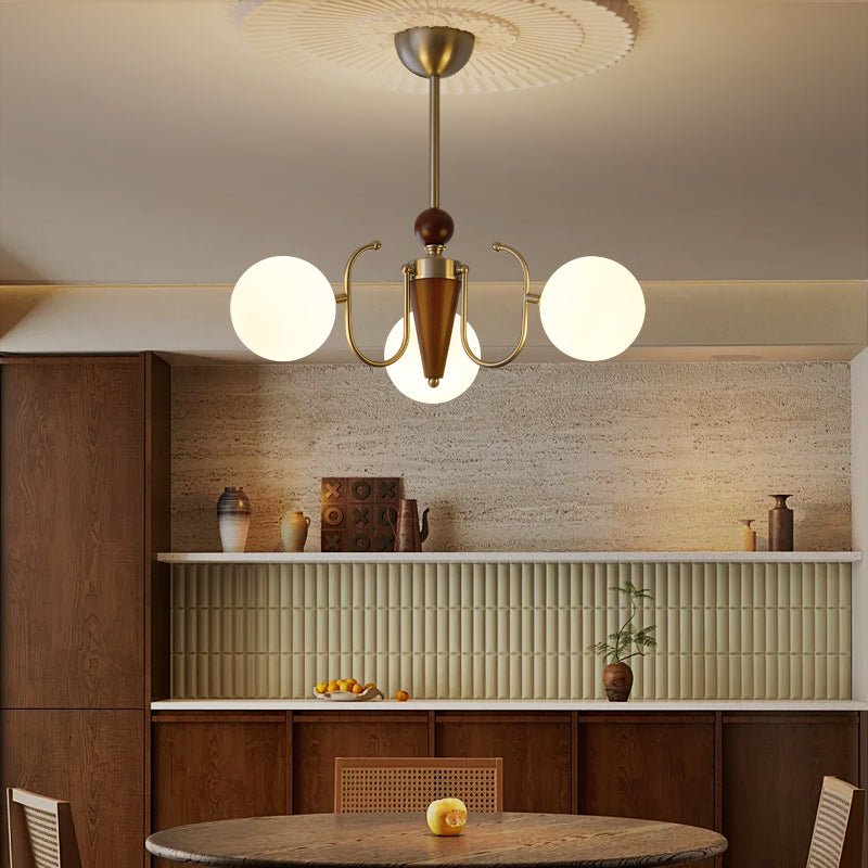 Orvynia Elegance Classic Grove lampadario in legno e vetro