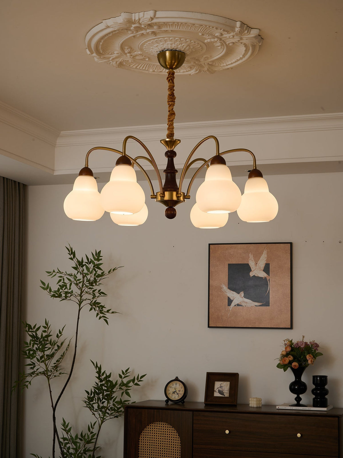 Novelle lampadario Eleganza vintage in legno