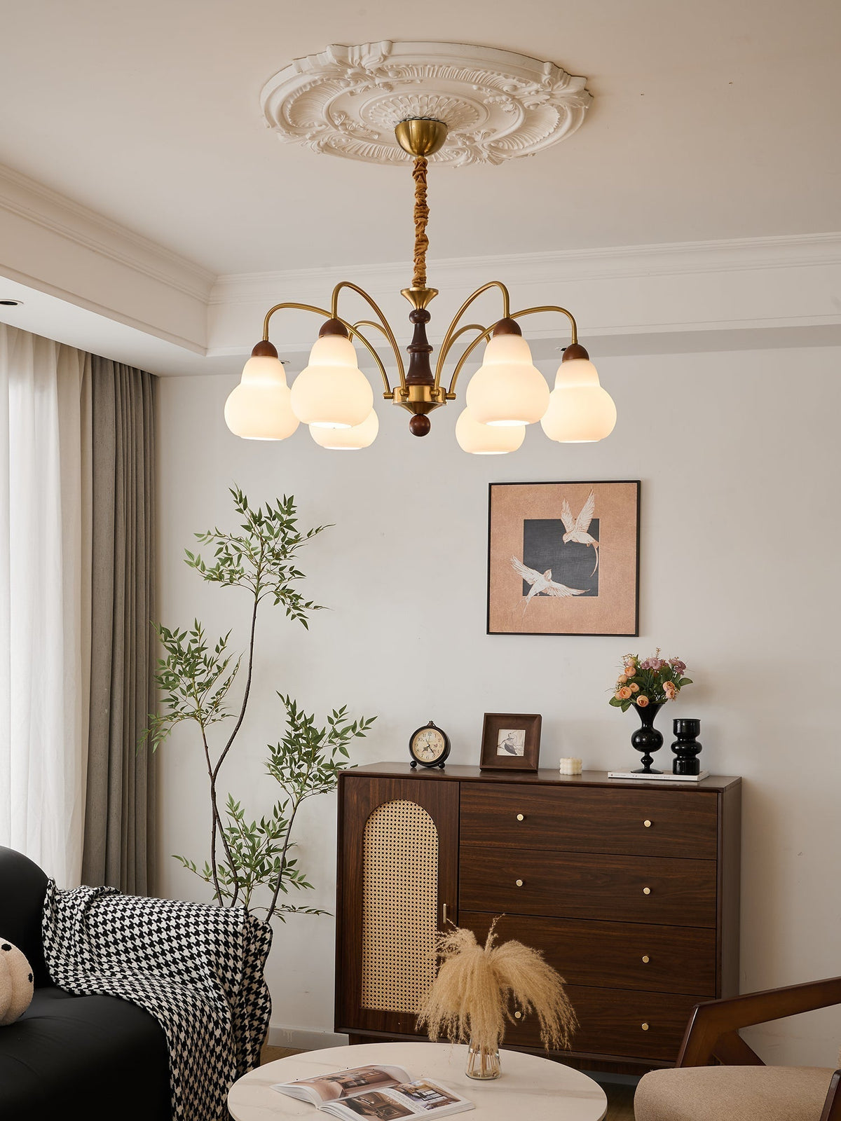 Novelle lampadario Eleganza vintage in legno