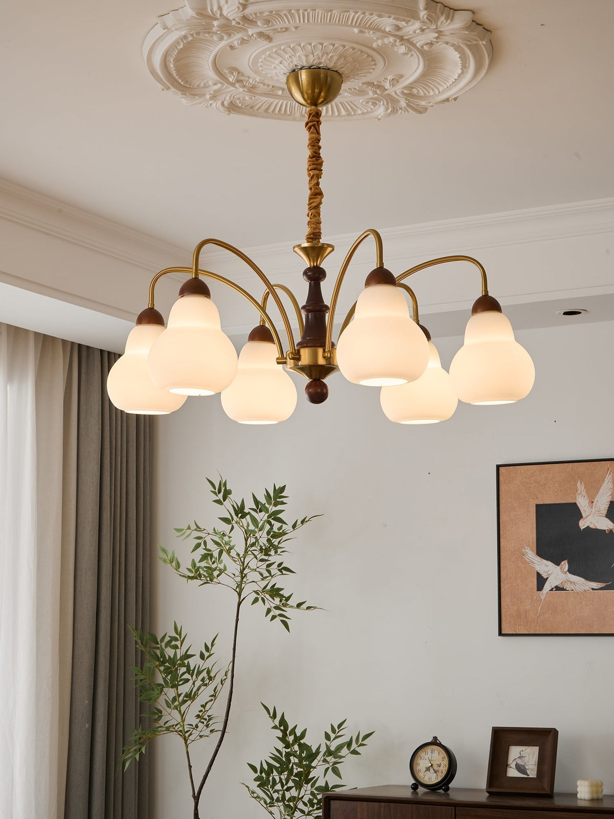 Novelle lampadario Eleganza vintage in legno