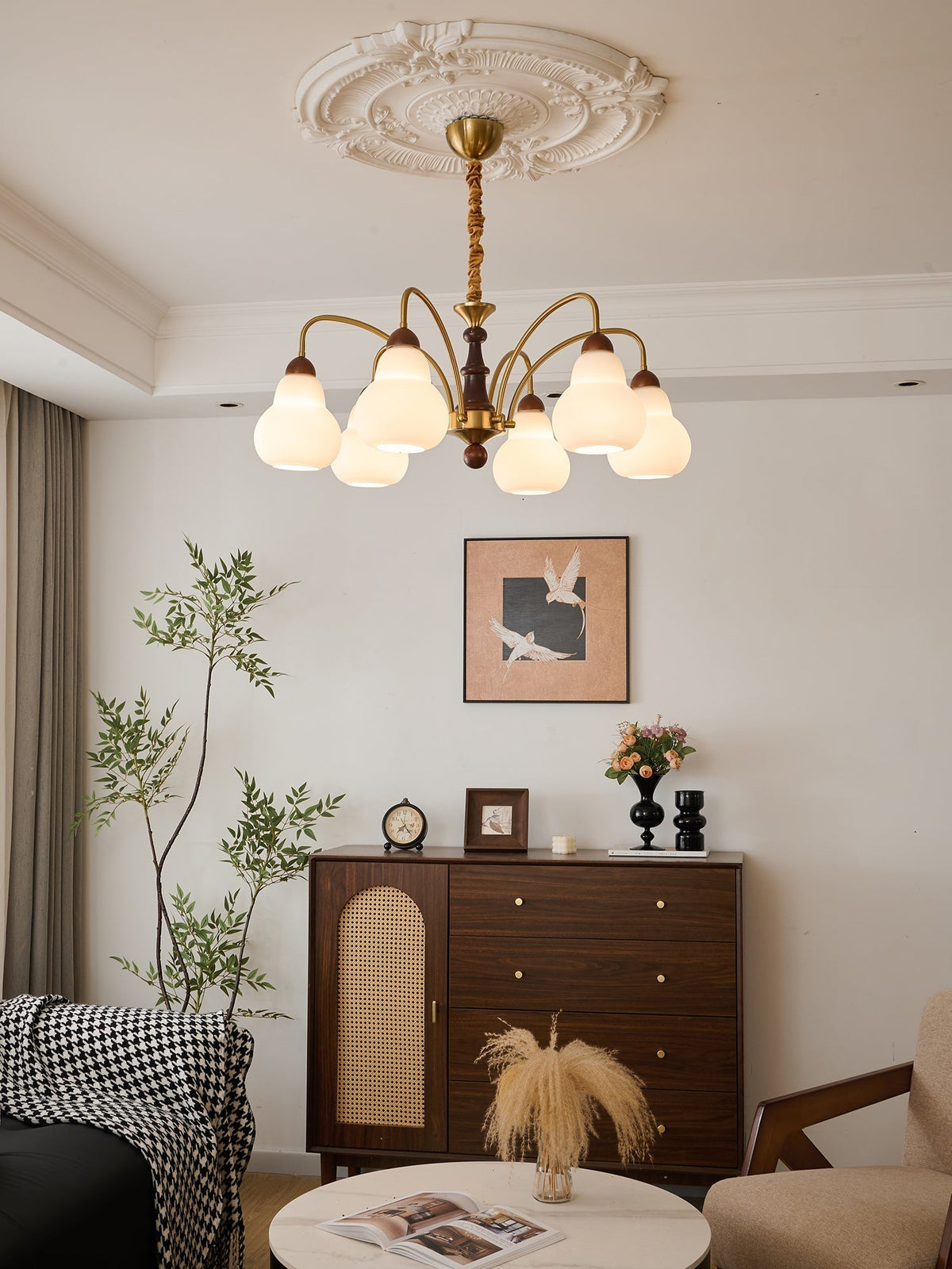 Novelle lampadario Eleganza vintage in legno