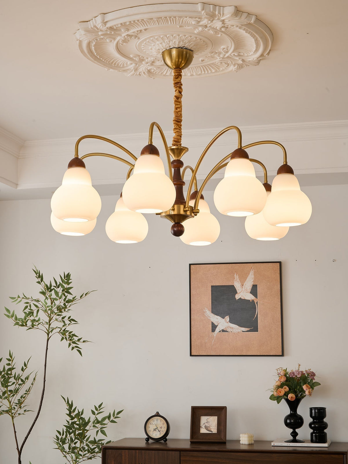 Novelle lampadario Eleganza vintage in legno