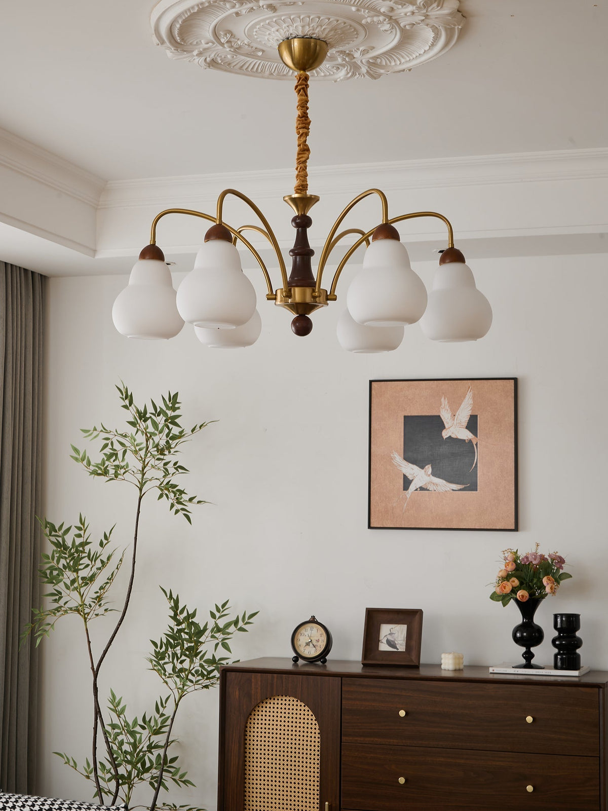 Novelle lampadario Eleganza vintage in legno