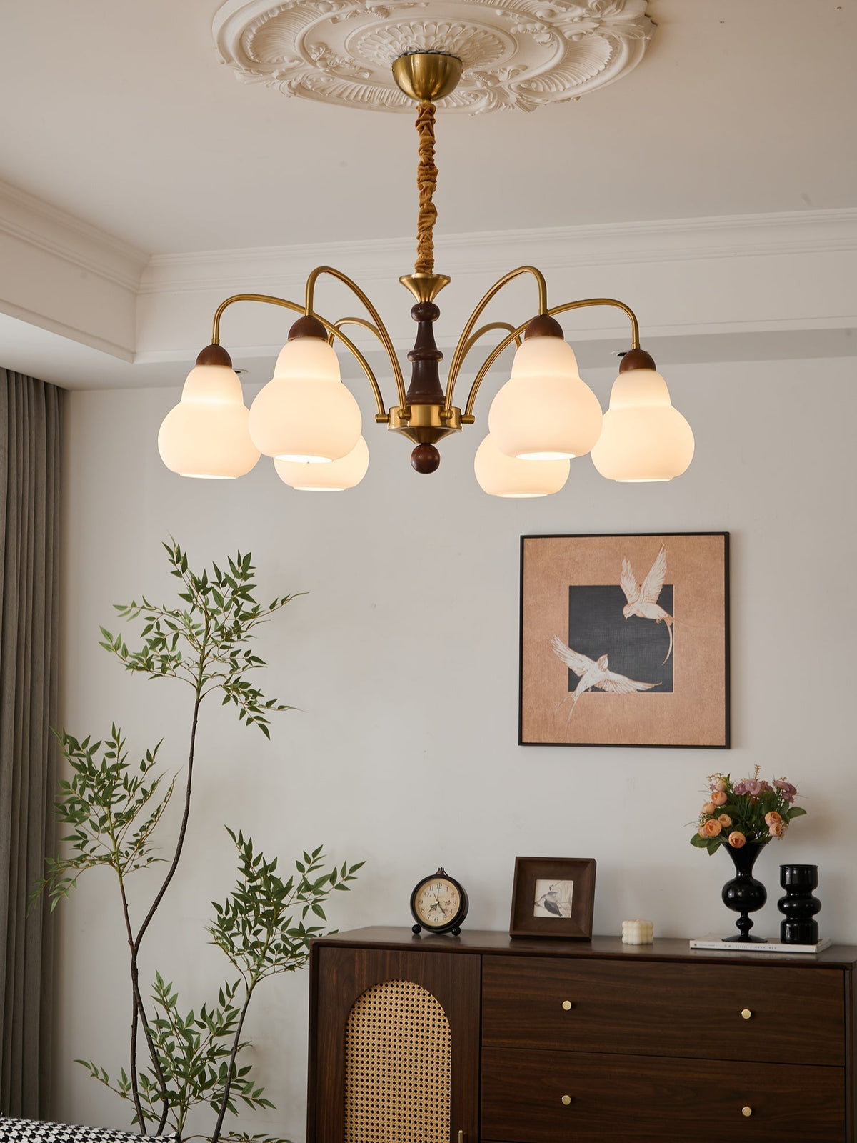 Novelle lampadario Eleganza vintage in legno