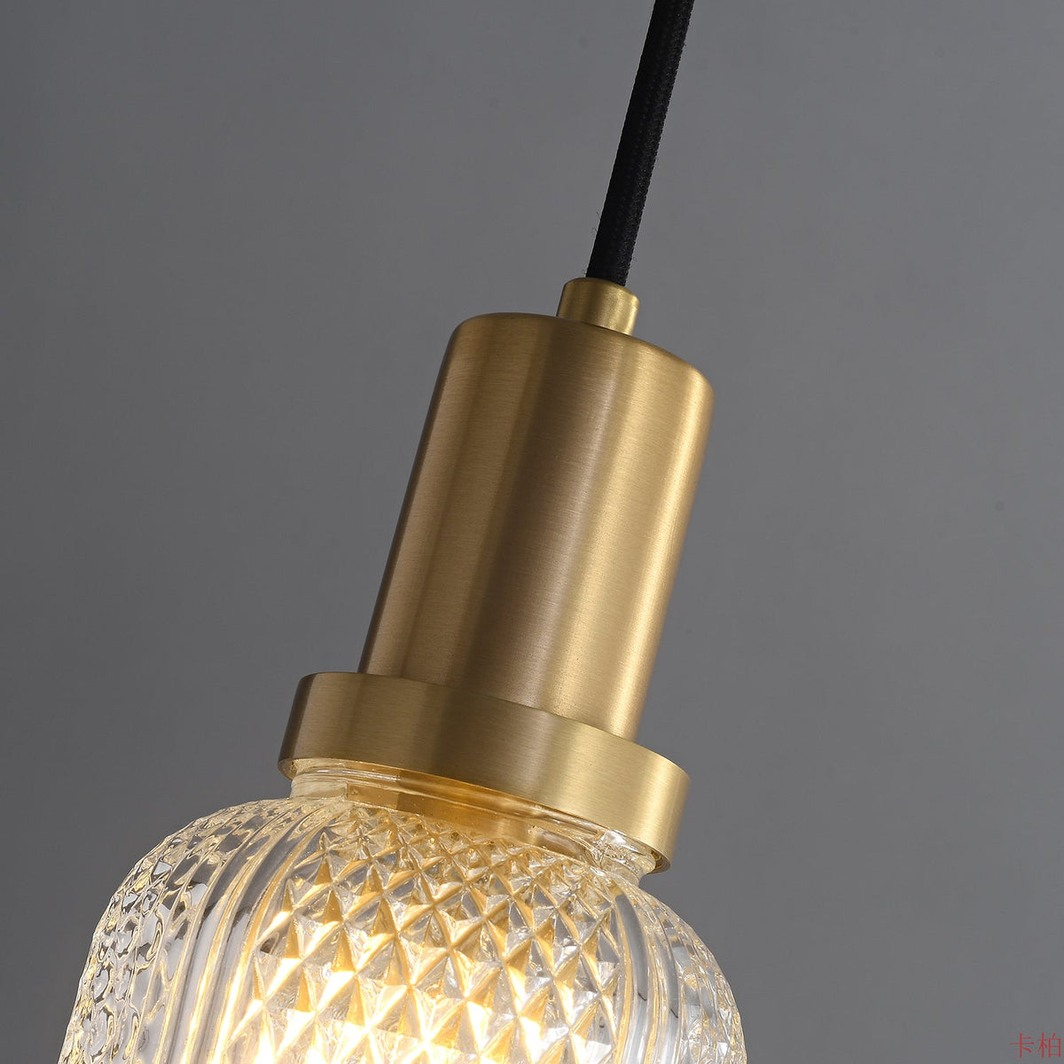 Cacarir lampada a sospensione in ottone e vetro