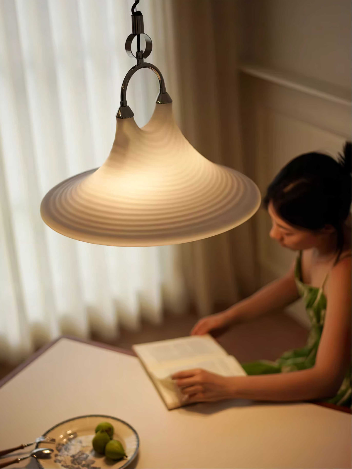Aurmiros lampada a sospensione moderna minimalista con Paralume in vetro a Spirale