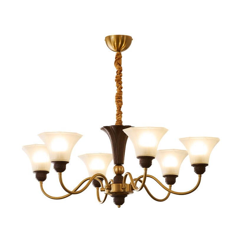 Ciphaen lampadario in legno e vetro con Eleganza vintage Tradizionale